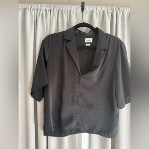 Wilfred Black SatinButton Down Shirt